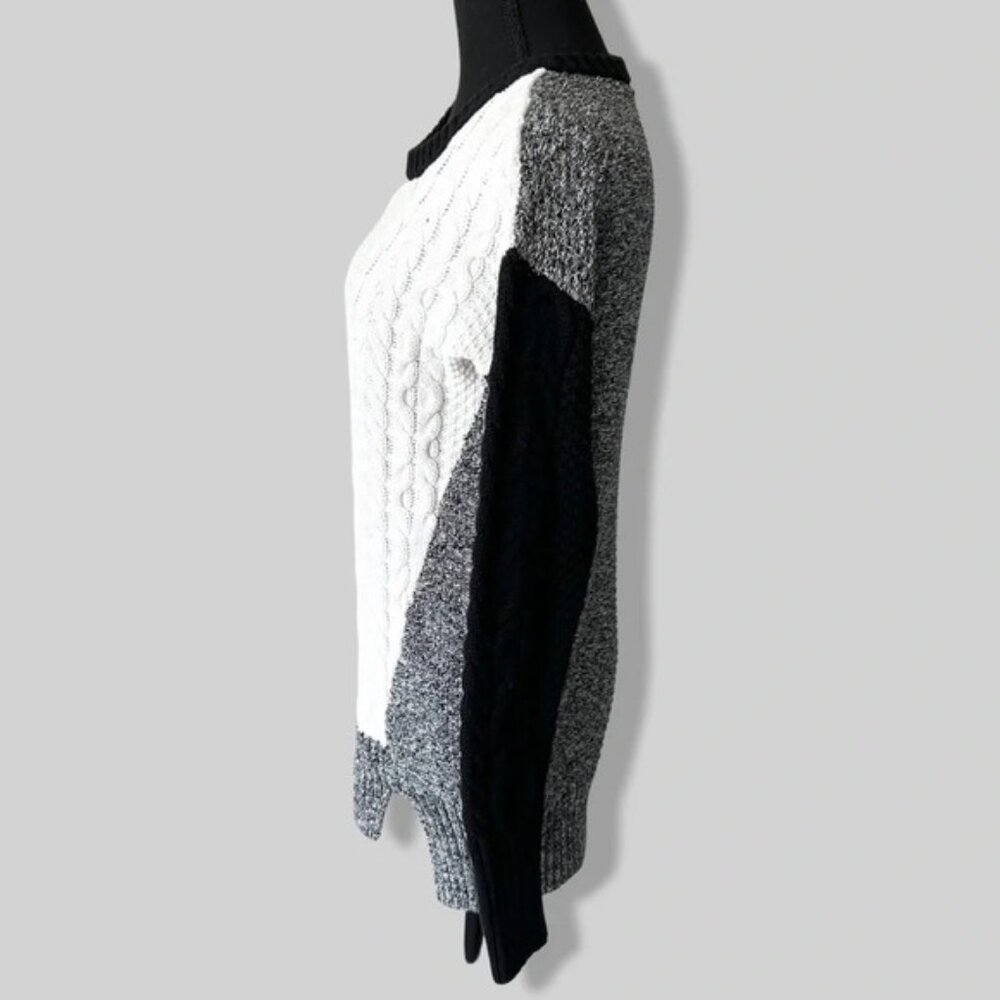 Bianca Nygard Cable Knit Patchwork Pullover Sweat… - image 2